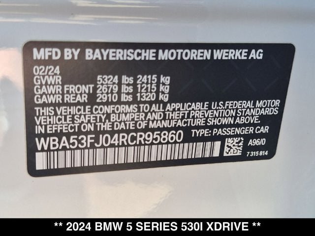 2024 BMW 530i xDrive 530i xDrive