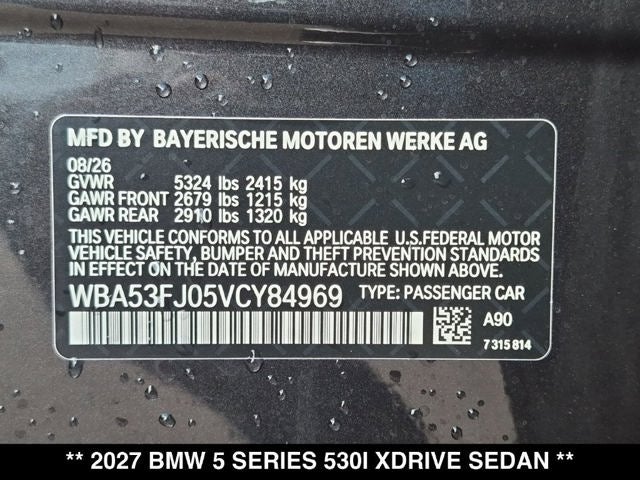 2027 BMW 530i 530i xDrive