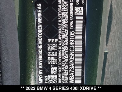 2022 BMW 430i xDrive 430i xDrive