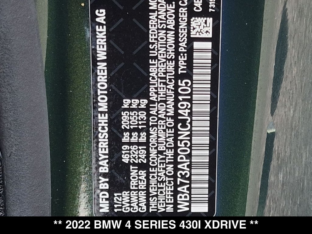 2022 BMW 430i xDrive 430i xDrive