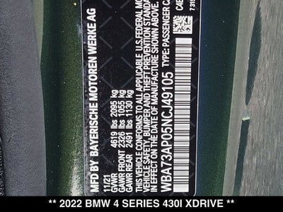 2022 BMW 430i xDrive 430i xDrive