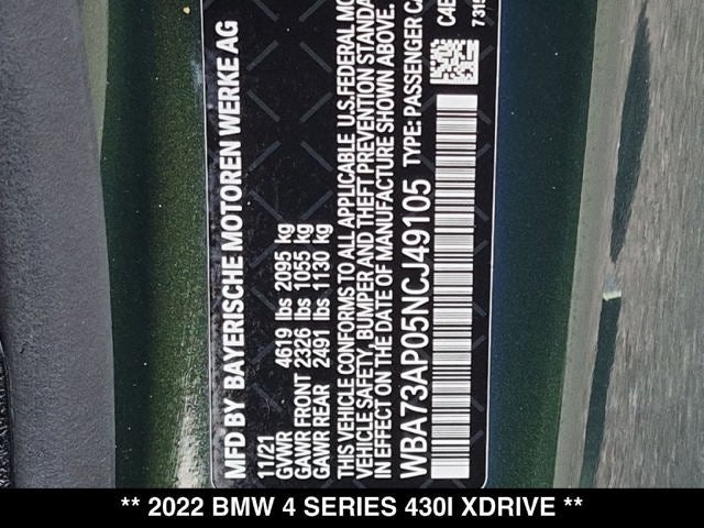 2022 BMW 430i xDrive 430i xDrive