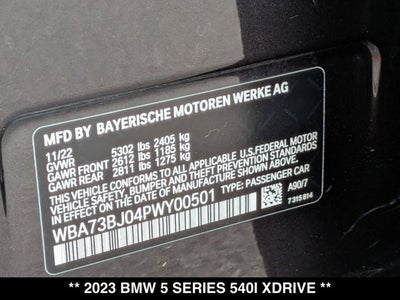 2023 BMW 540i 540i xDrive