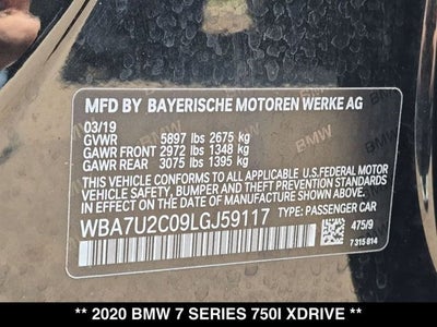2020 BMW 7 Series 750i xDrive
