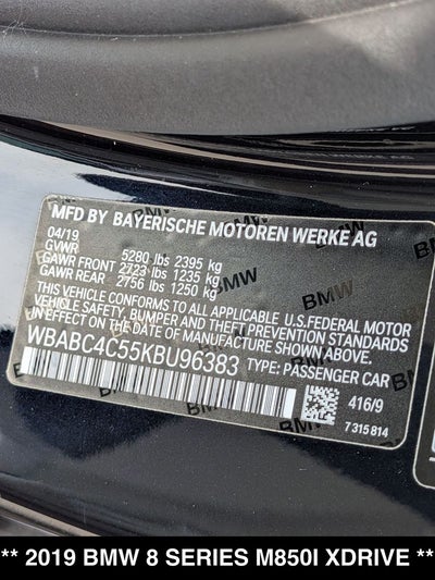 2019 BMW 8 Series M850i xDrive