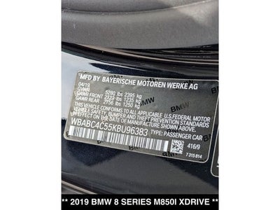 2019 BMW 8 Series M850i xDrive