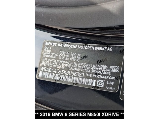 2019 BMW 8 Series M850i xDrive