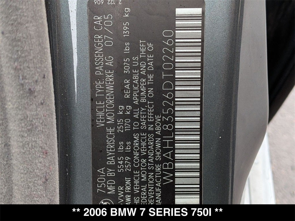 2006 BMW 7 Series 750i