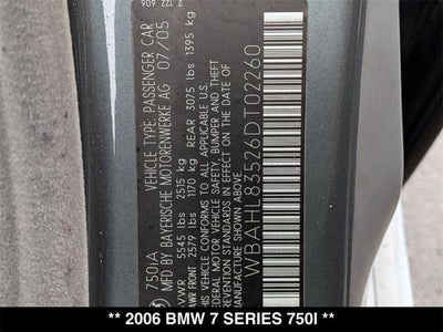 2006 BMW 7 Series 750i