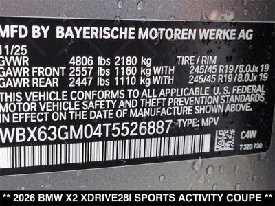 2026 BMW X2 xDrive28i