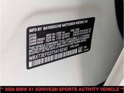 2026 BMW X1 xDrive28i