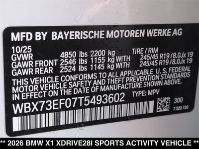 2026 BMW X1 xDrive28i