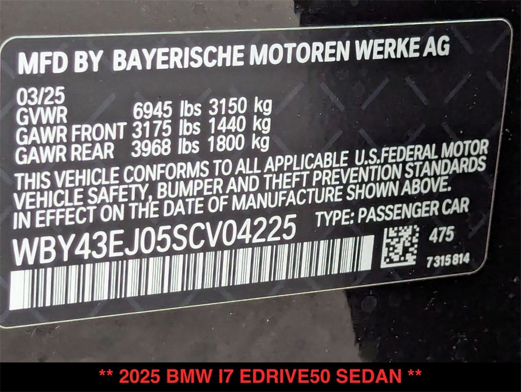2025 BMW i7 eDrive50