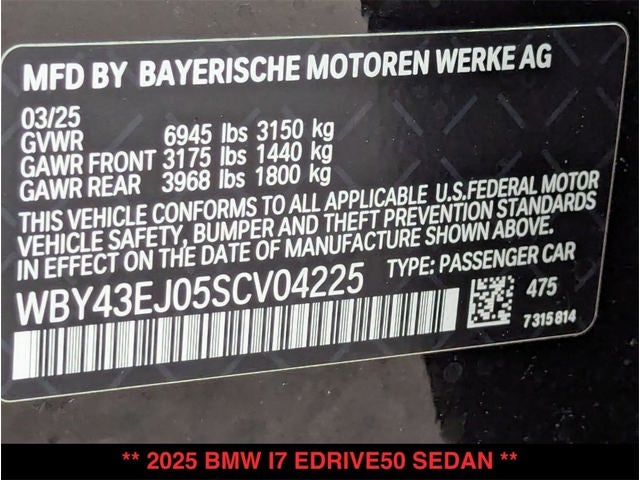 2025 BMW i7 eDrive50