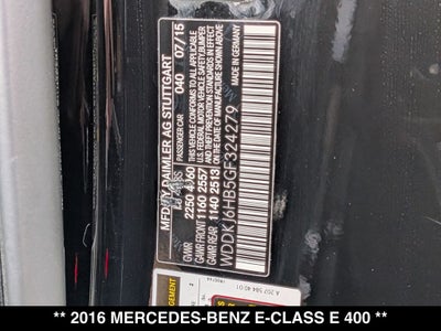 2016 Mercedes-Benz E-Class E 400 4MATIC®