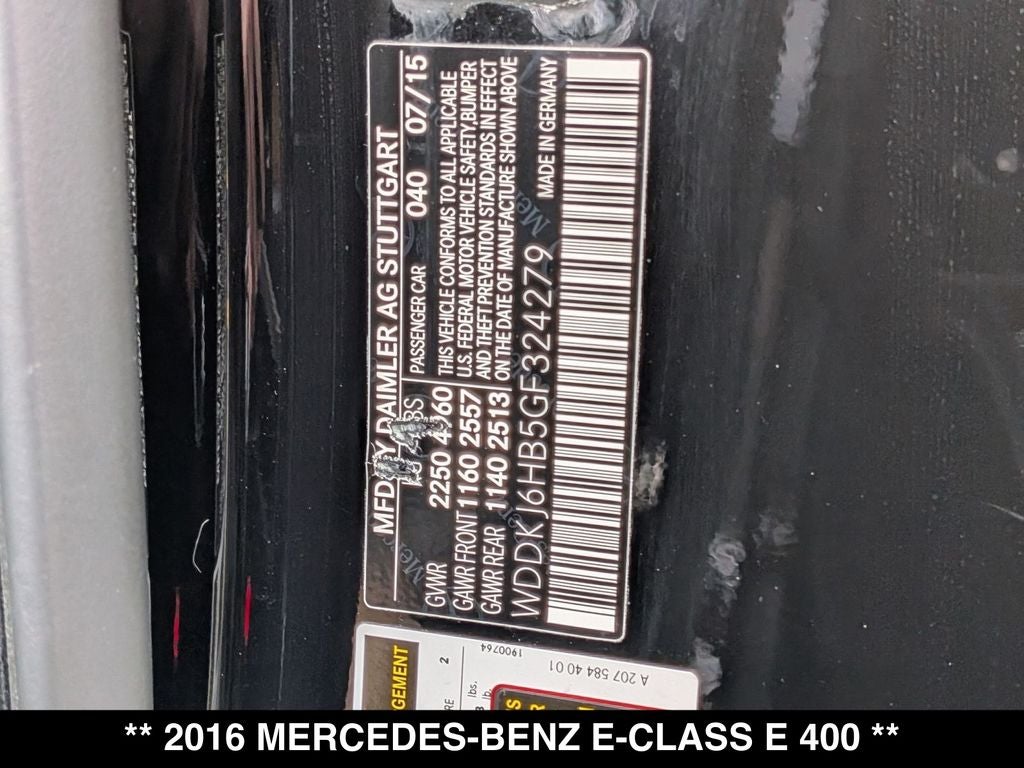 2016 Mercedes-Benz E-Class E 400 4MATIC®