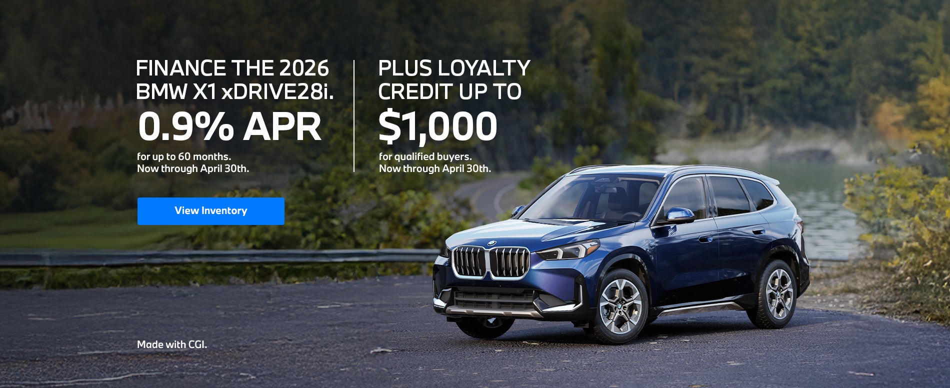 Finance The 2026 BMW X1 xDrive28i. 0.9% APR