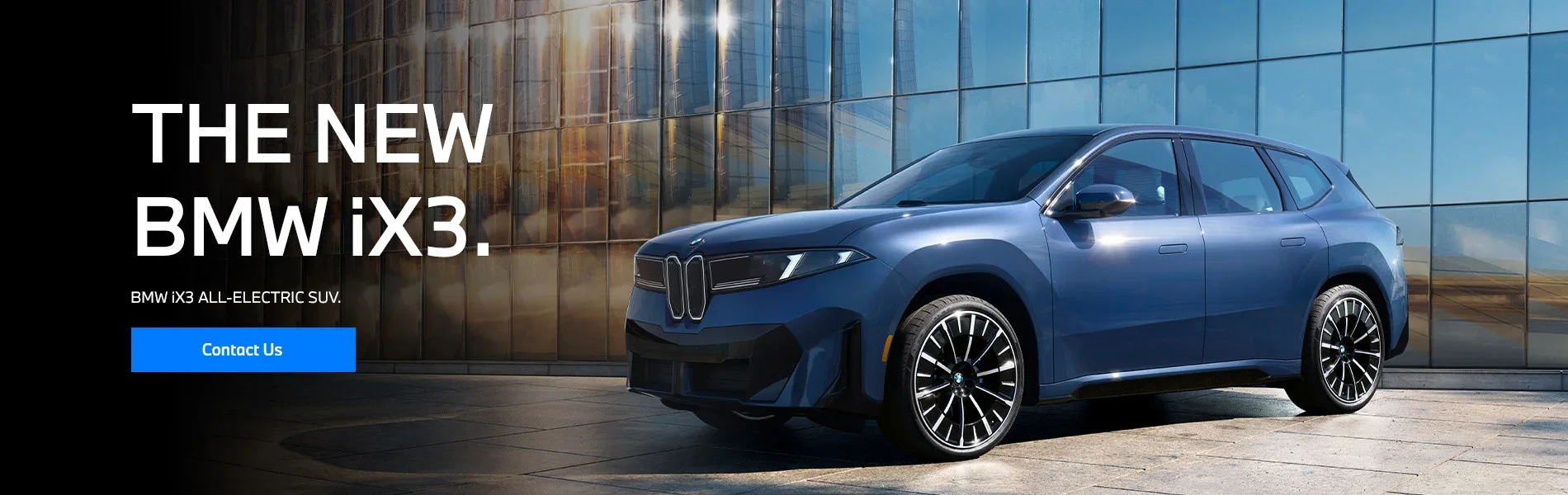 The BMW iX3 SUV parked. Click to learn more.