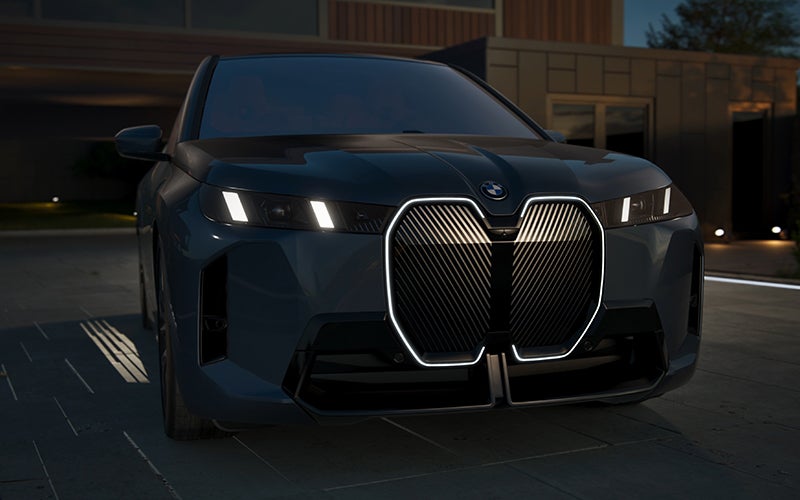 The BMW iX illuminated kidney grille. |BMW of Okemos in Okemos MI